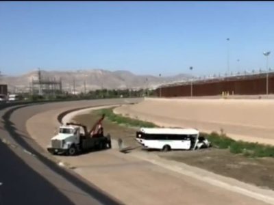 Camión con personal de la empresa Flextronic Norte cae al río Bravo; hay 29 heridos