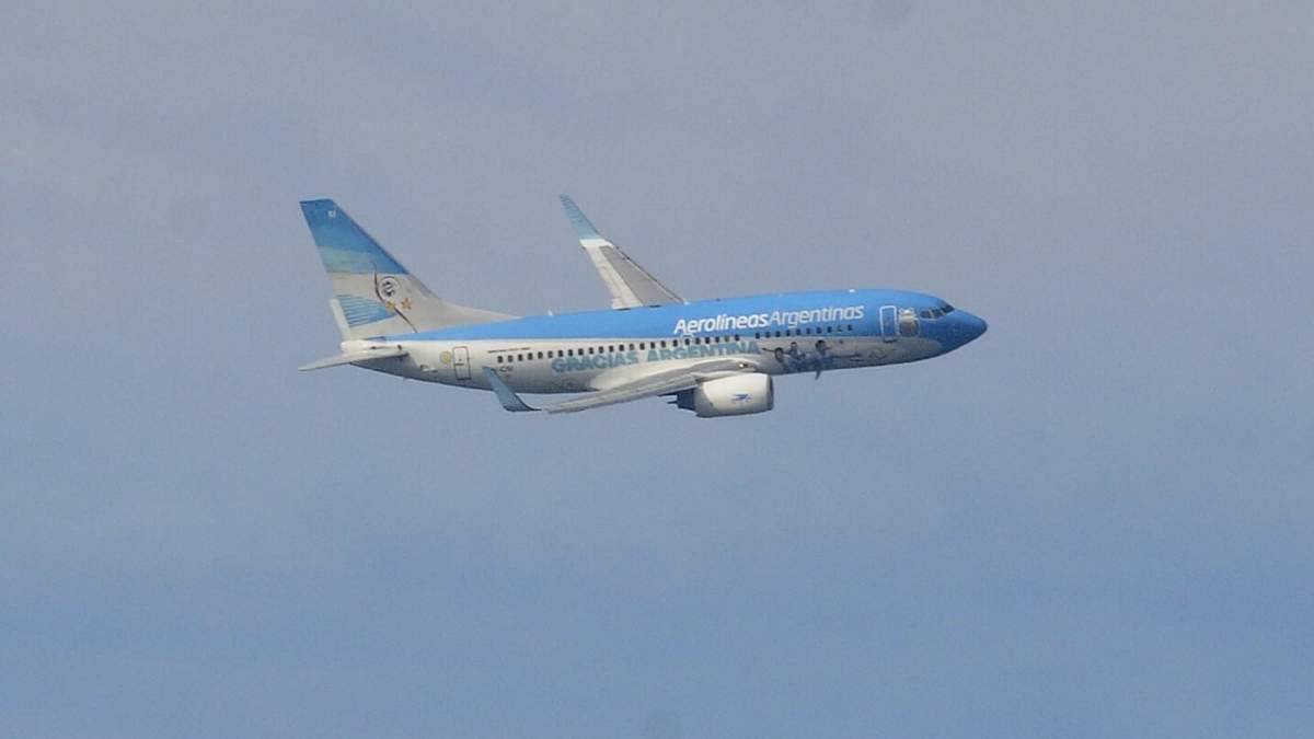 Avión de Aerolíneas Argentinas. Fuente: (Twitter)