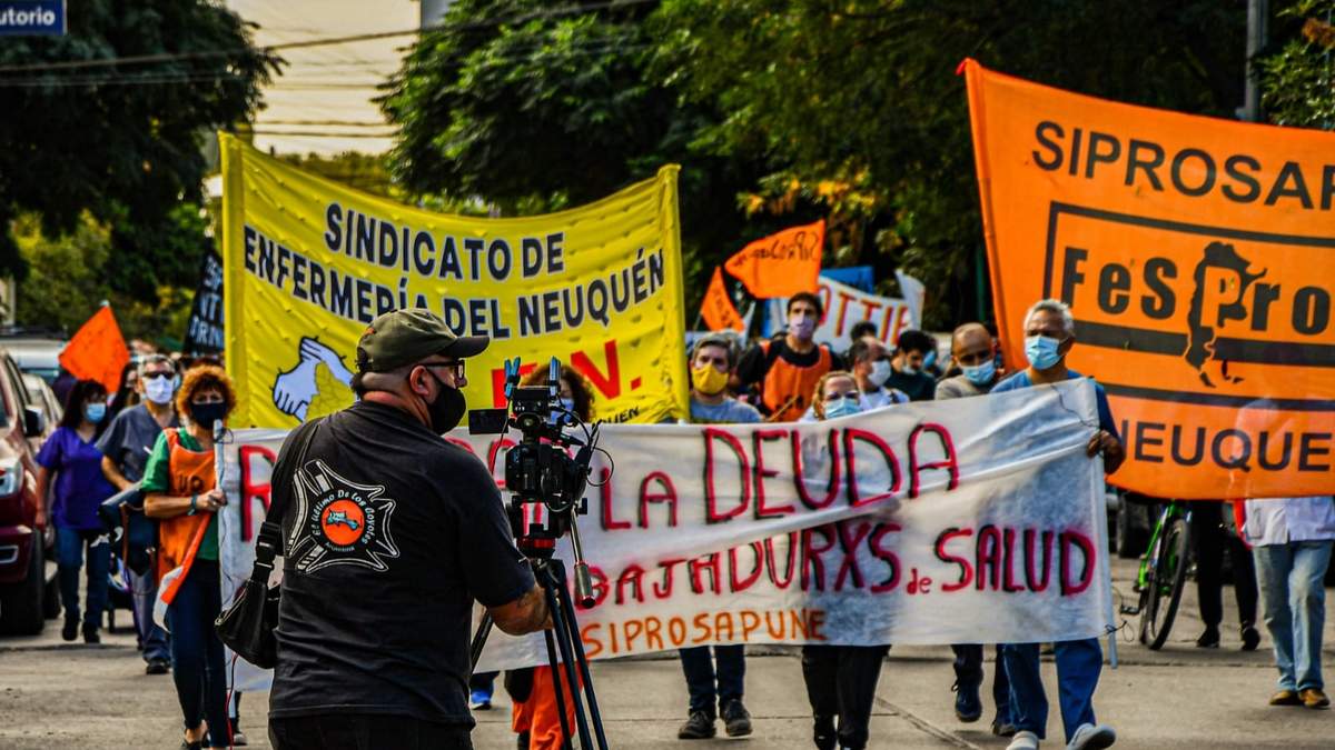 Protesta sanitaria. Fuente: (Twitter)
