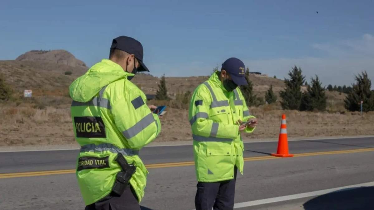 Control en las rutas de Río Negro. Fuente: (Twitter)
