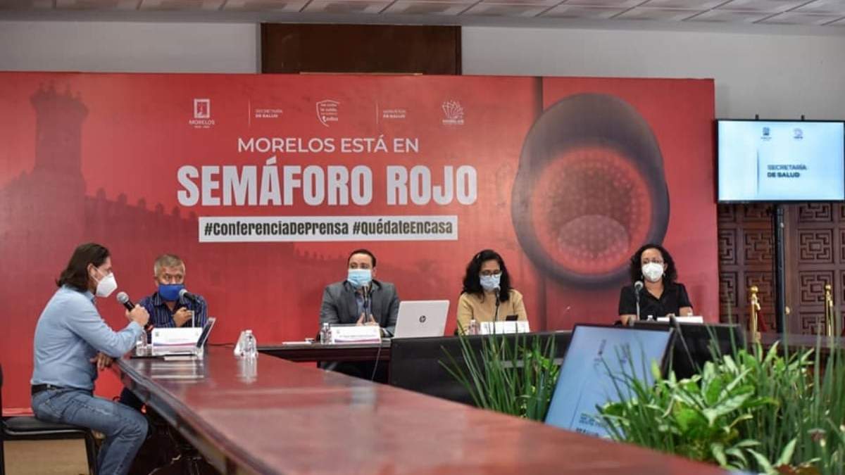 Conferencia de prensa sobre el avance del covid-19 en Morelos