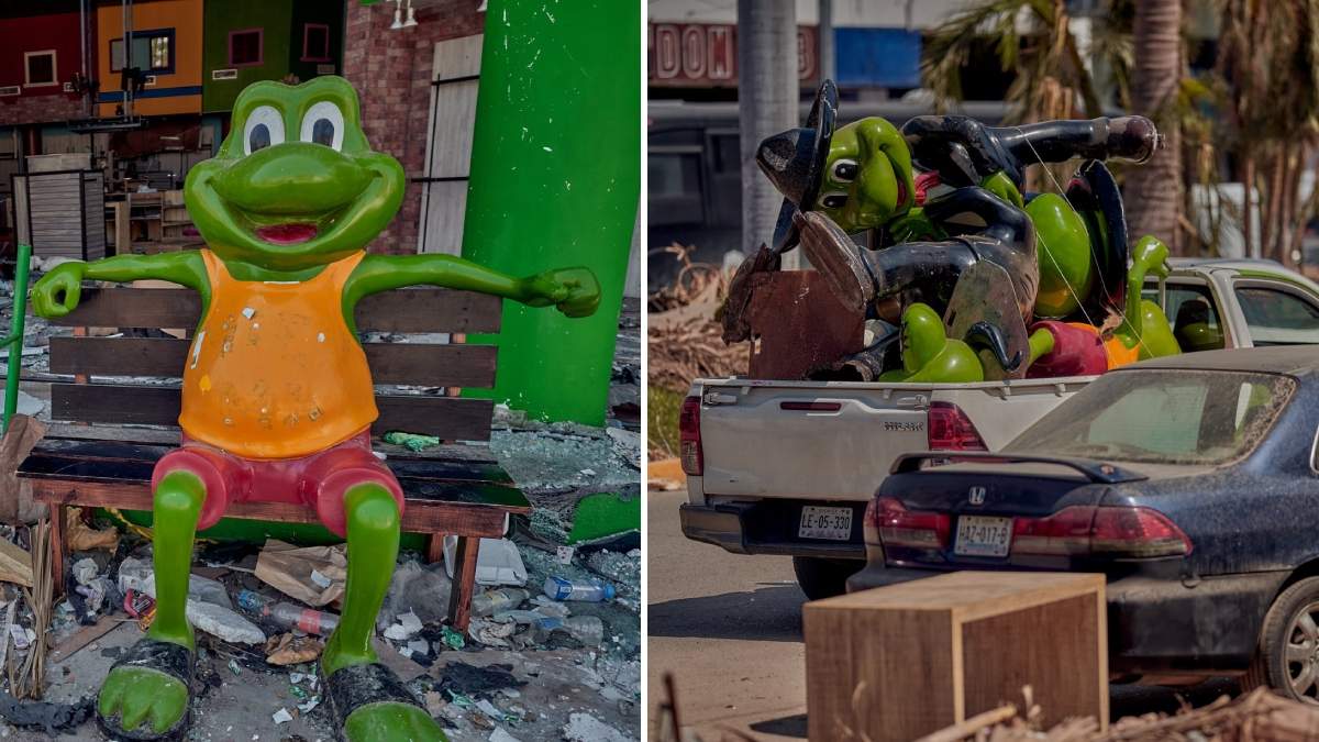 Fotografías del robo de figuras de Señor Frog’s Acapulco