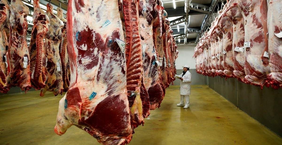 La media res es la forma tradicional de distribuir la carne vacuna. Fuente: (Clarin)