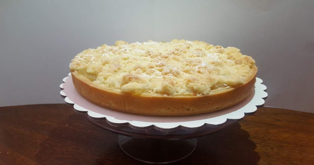 Tarta crumble de manzana. Fuente: (X)