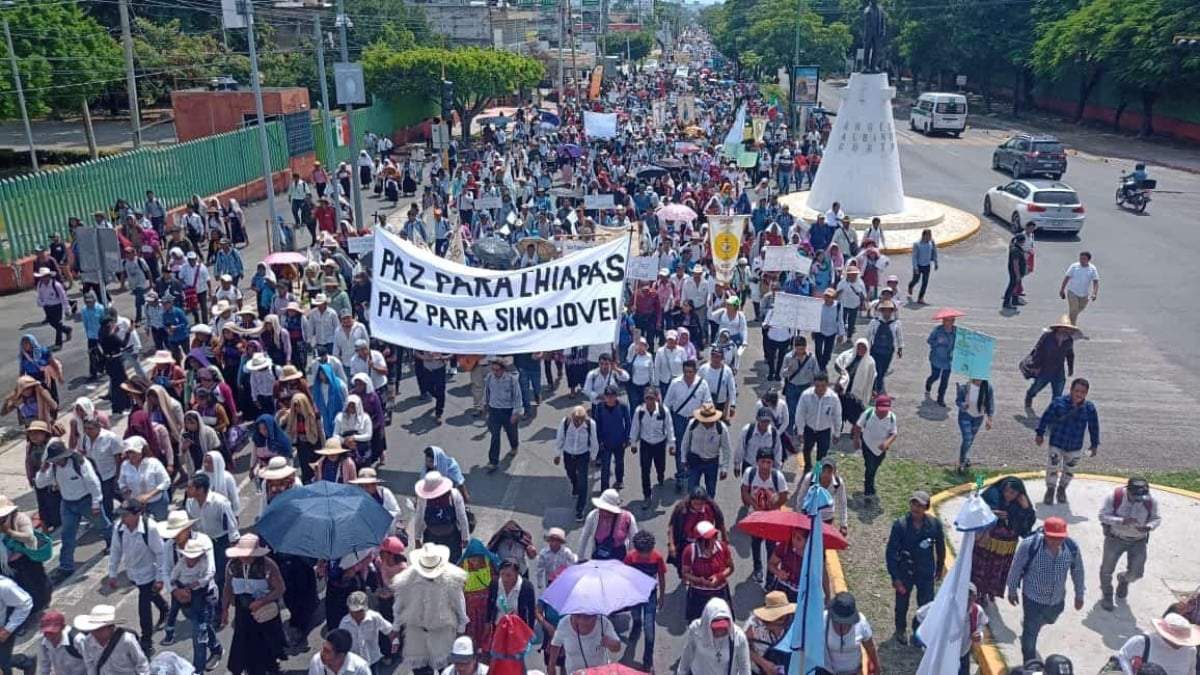 La marcha de fieles en Chiapas