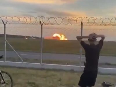 Caza F-16 polaco se estrelló durante un ensayo de espectáculo aéreo