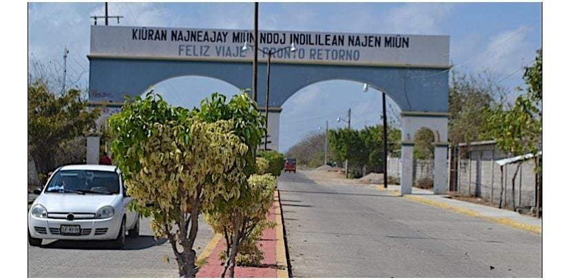 Entrada al municipio de San Mateo del Mar