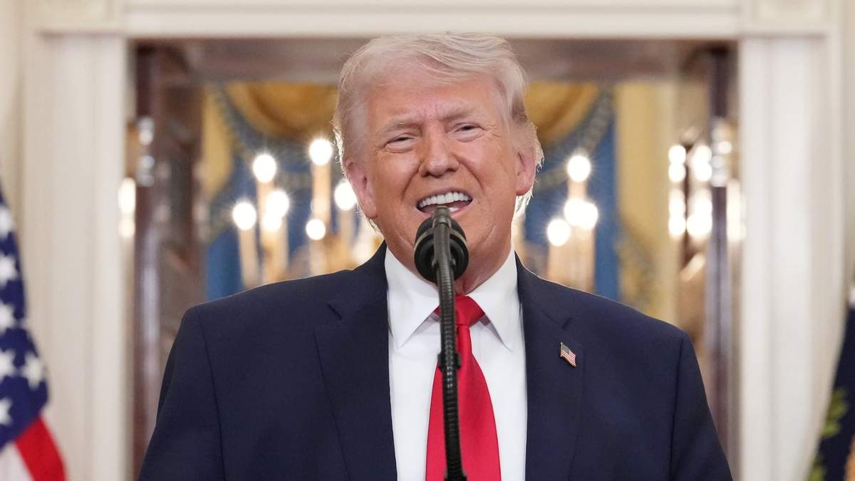 Donald Trump en su mensaje en la Casa Blanca