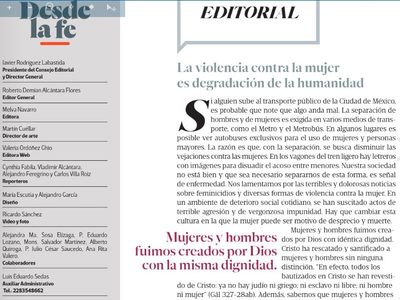 Arquidiócesis lamenta 'deterioro social” por feminicidios y violencia contra la mujer