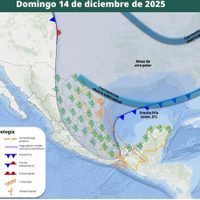 Llega ahora la masa de aire polar del frente frío 21; así lloverá entre viernes y lunes