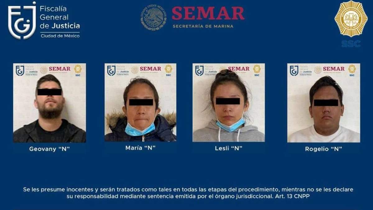 El presunto líder de la Unión Tepito y las otros tres personas detenidas