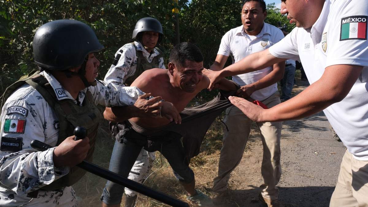 GN e INM. Operativo en Jesús Carranza, Veracruz