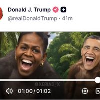 Trump publica video que representa a Barack y Michelle Obama como una pareja de monos