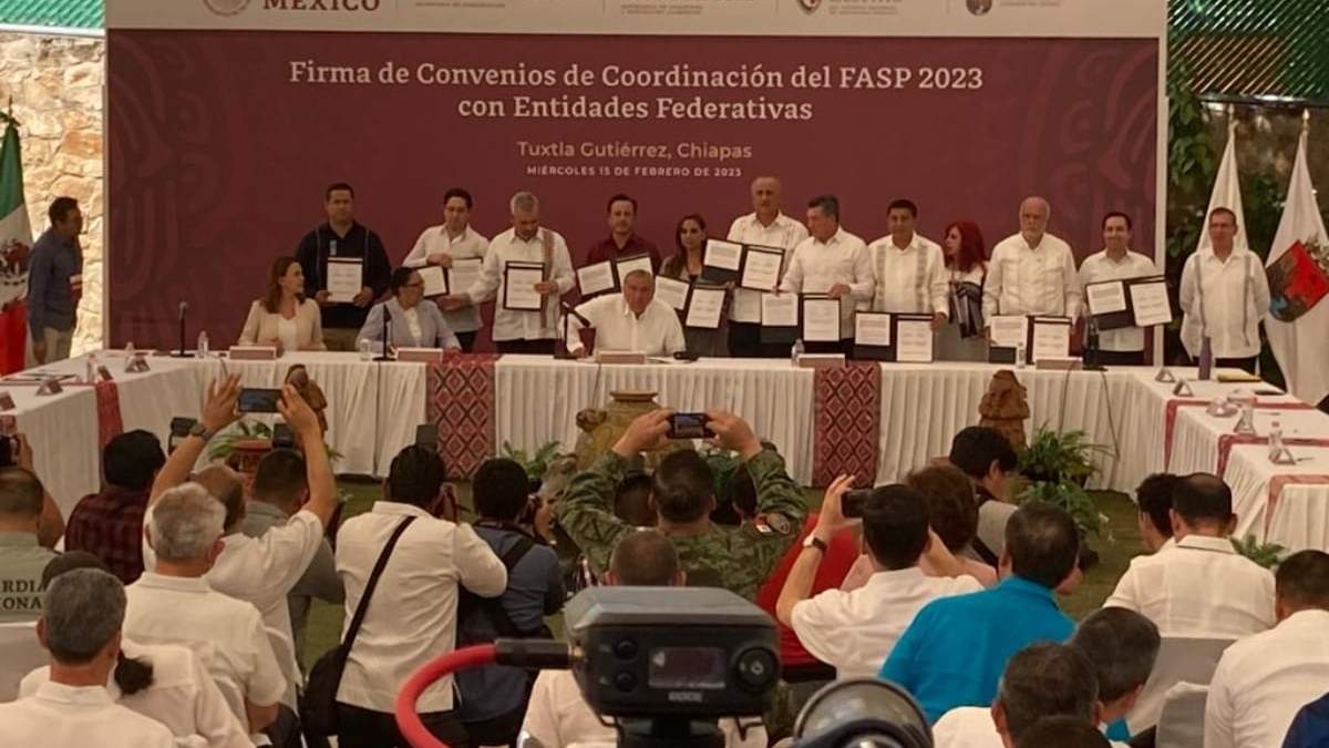 Los gobernadores en la firma de los Convenios de Concertación del Fondo de Aportaciones para la Seguridad Pública 2023
