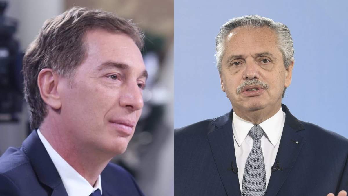 El candidato a diputado nacional, Diego Santilli y el presidente de la Nación, Alberto Fernández. Fuente: (Minuto Neuquén)