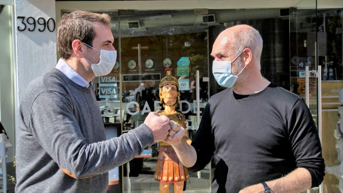 El precandidato a diputado Nacional por Cambia Neuquén, Pablo Cervi y el jefe de Gobierno de la Ciudad de Buenos Aires, Horacio Rodríguez Larreta. Fuente: (Twitter)