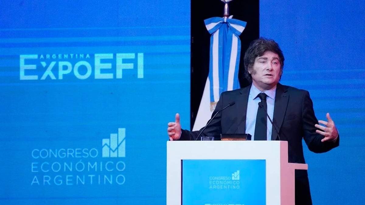 Javier Milei en la Expo EFI