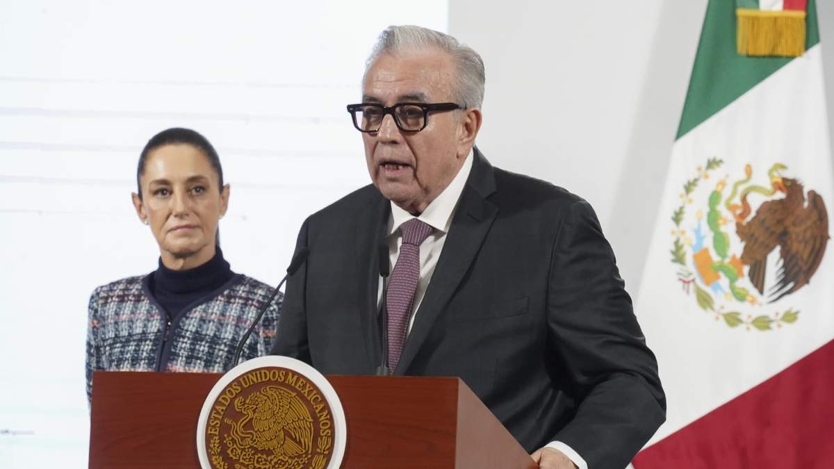 El gobernador de Sinaloa, Rubén Rocha Moya, en la conferencia matutina de Palacio Nacional con la presidenta Claudia Sheinbaum, el 26 de junio de 2025