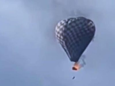 Hombre cae al vacío mientras su globo aerostático se incendiaba en Zacatecas (Videos)