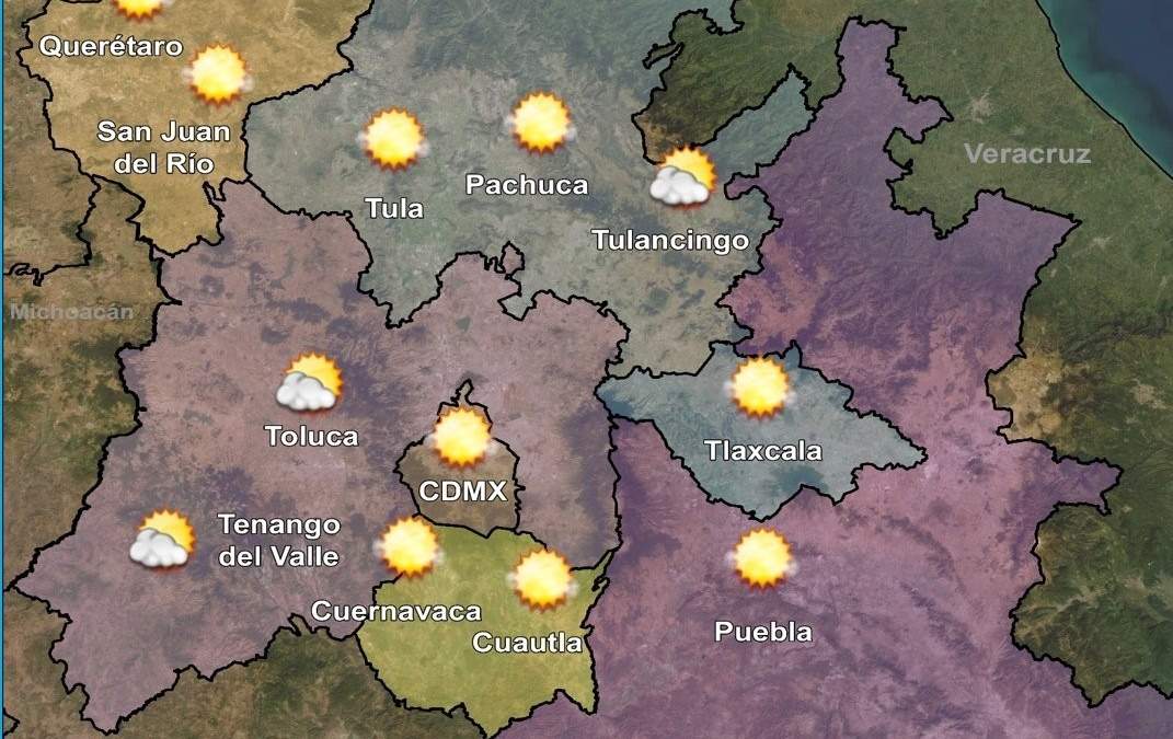 Pronóstico del clima en el centro de México el 5 de diciembre de 2022