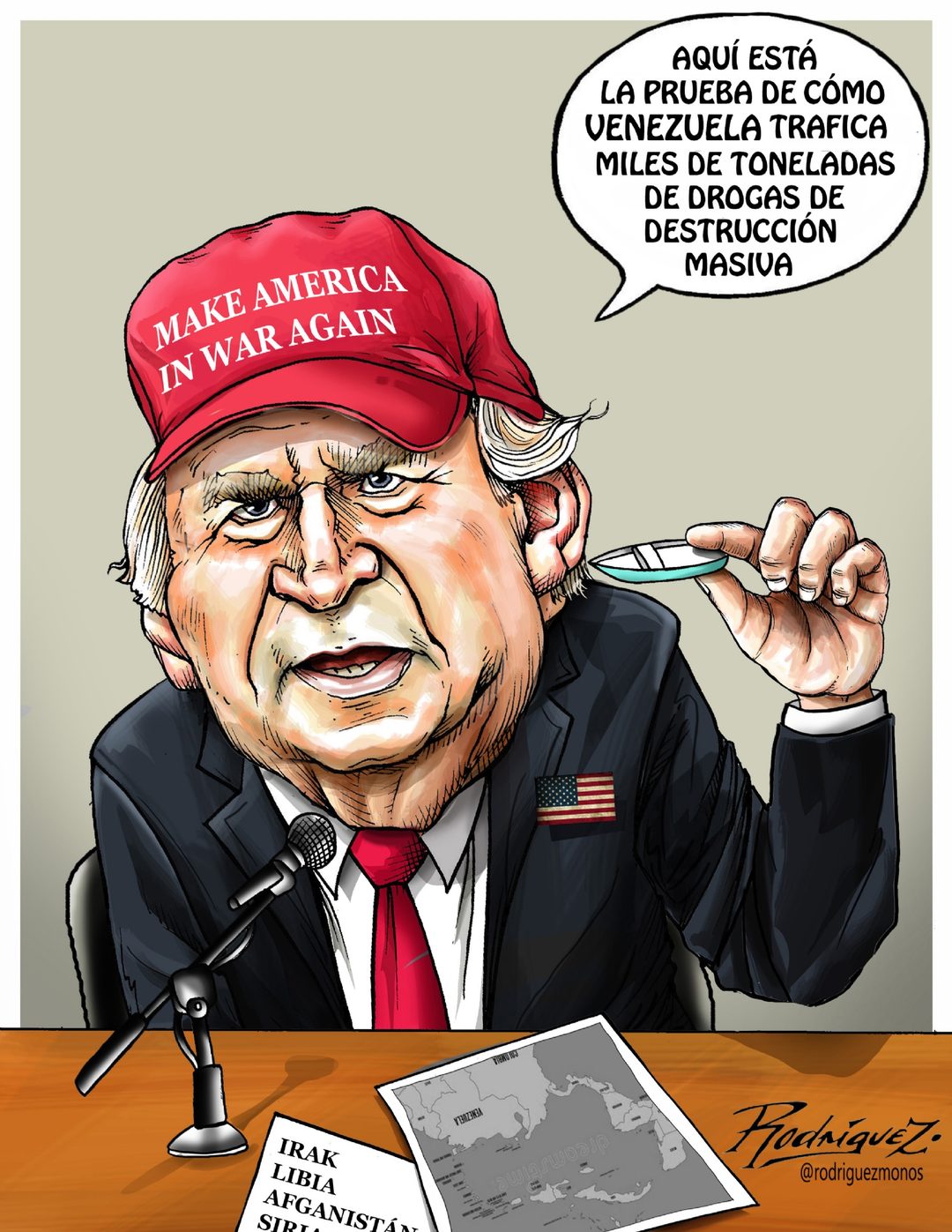 Cartón  Las pruebas de Donald Bush