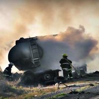 Trágico accidente e incendio sobre ruta 22, cerca de Choele Choel