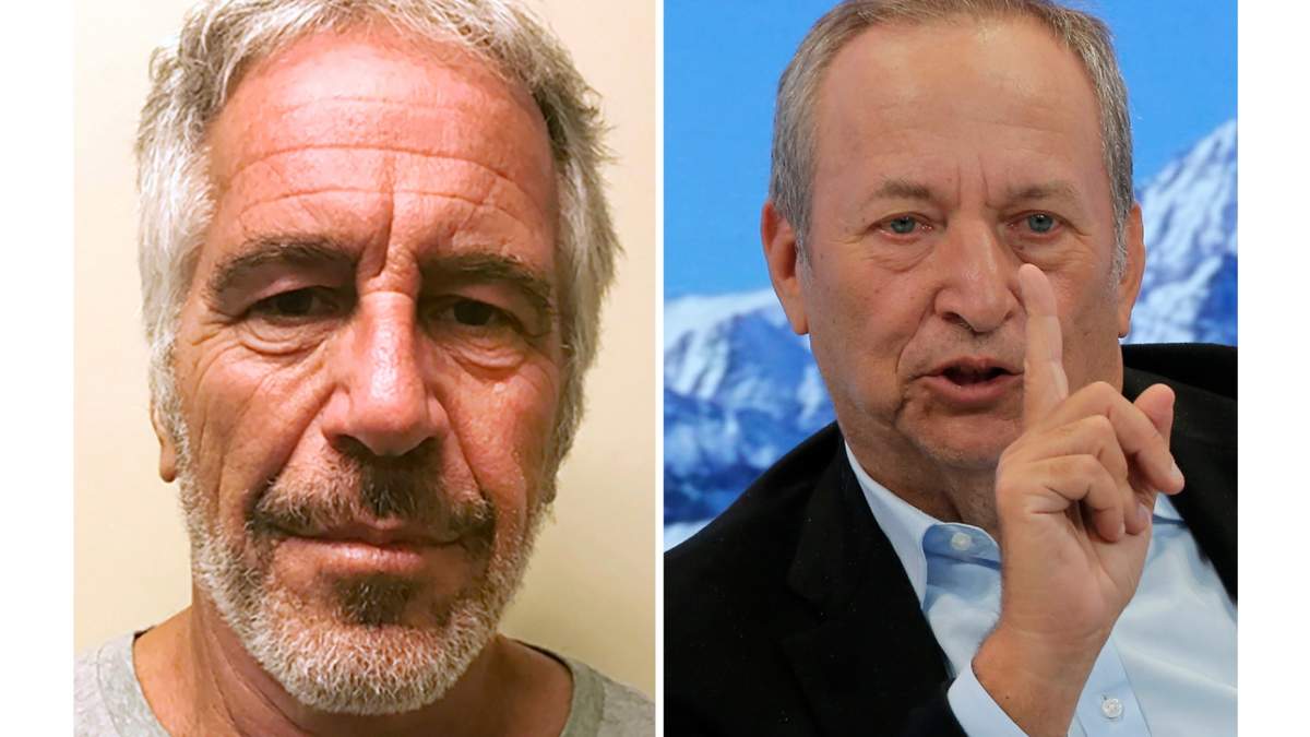 A la izquierda, el financista caído en desgracia Jeffrey Epstein. A la derecha, el economista estadounidense Larry Summers