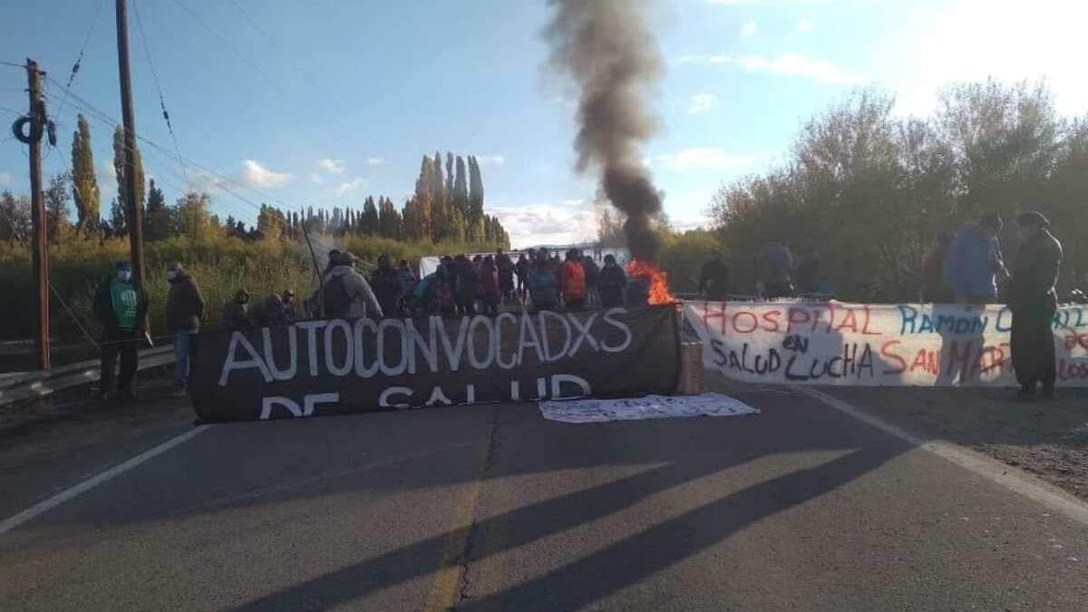 Cortes de ruta en el área petrolera. Fuente: (Twitter)
