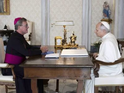 El papa León XIV recibió al arzobispo de Buenos Aires Jorge García Cuerva en el Vaticano