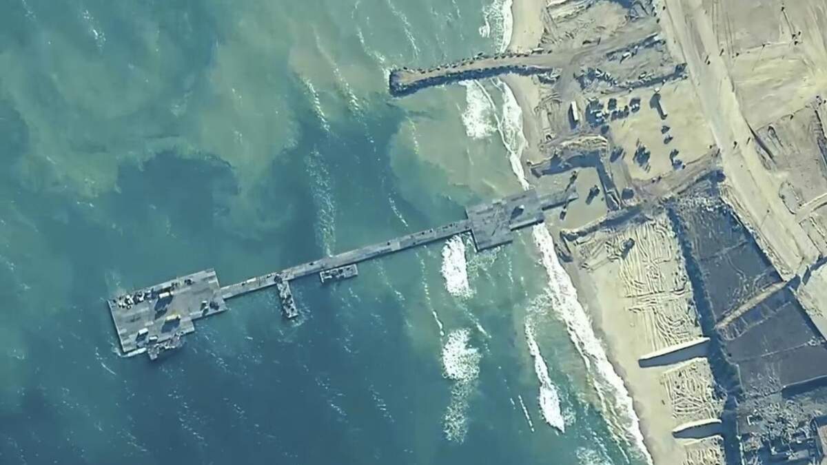 Muelle Trident en la costa de la Franja de Gaza