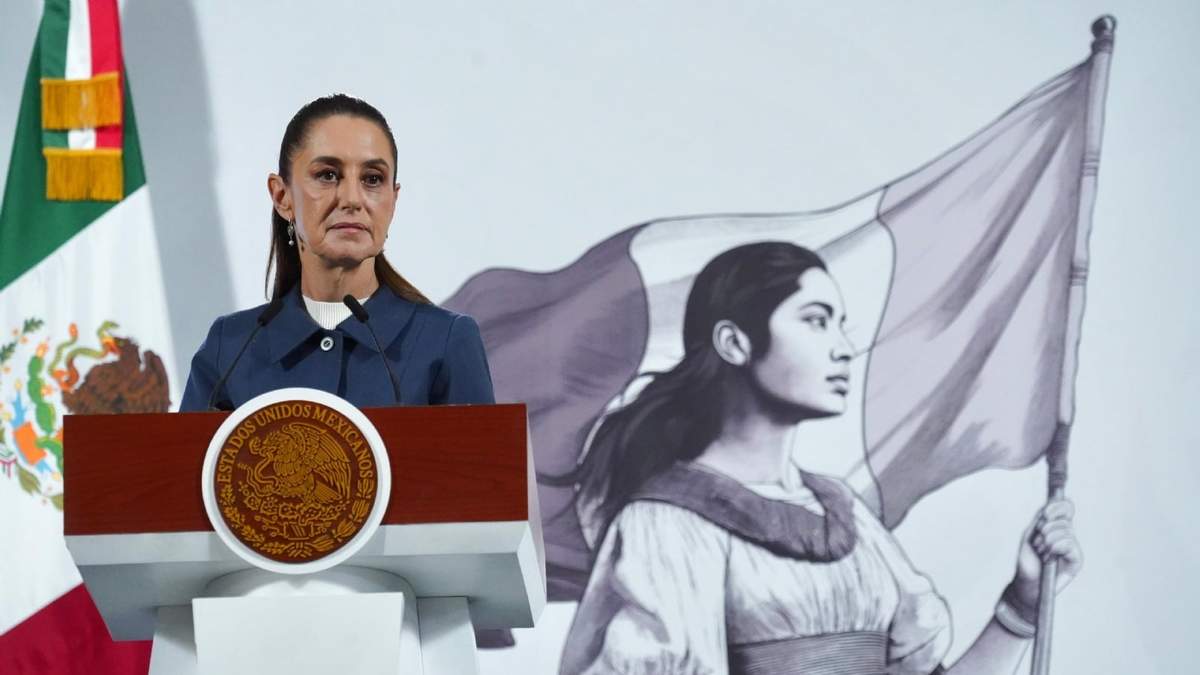 La presidenta Claudia Sheinbaum en la conferencia matutina de Palacio Nacional, este martes 2 de septiembre de 2025
