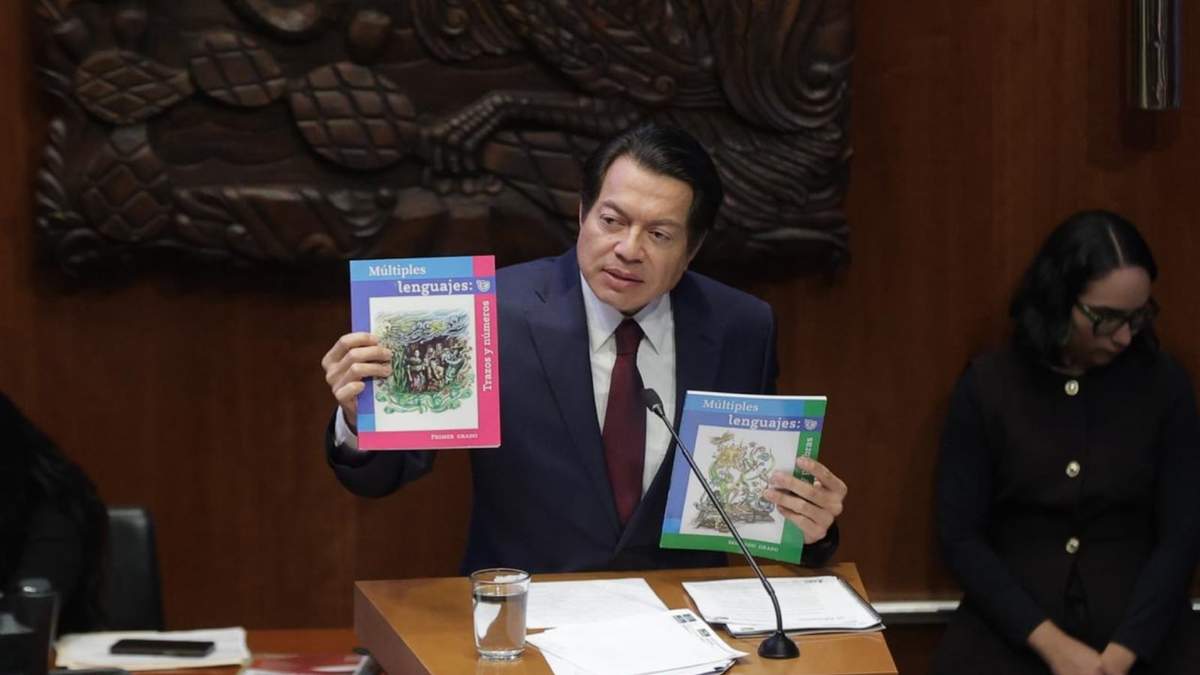 El secretario de Educación Pública, Mario Delgado en el Senado