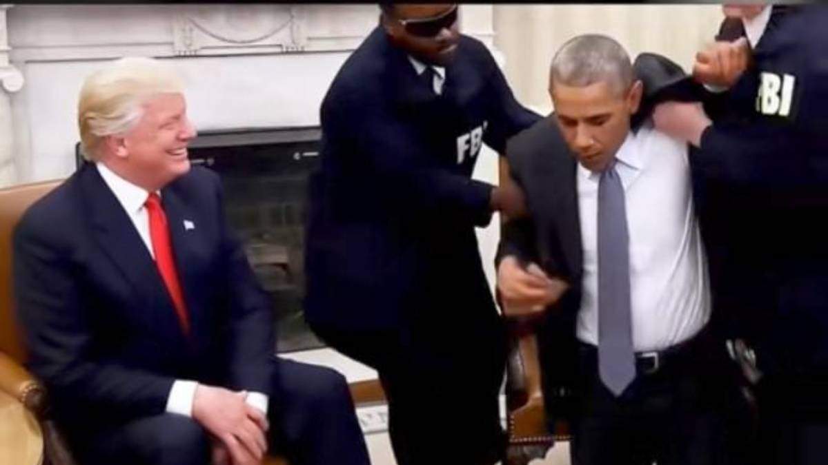 Video generado con IA del expresidente de EU, Barack Obama, siendo arrestado por agentes del FBI