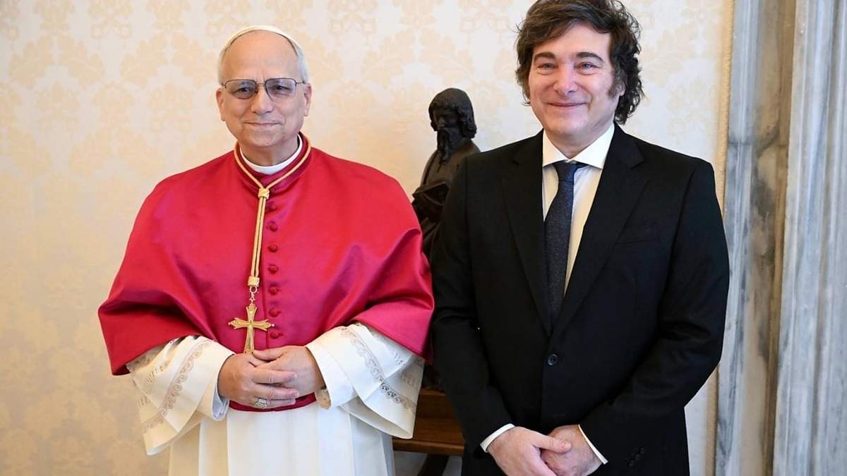 El papa León XIV y Javier Milei