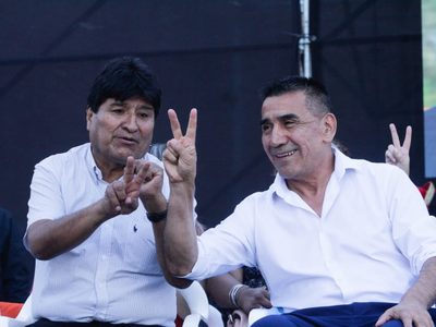 Evo Morales pasó por Neuquén y le brindó su apoyo a Ramón Rioseco