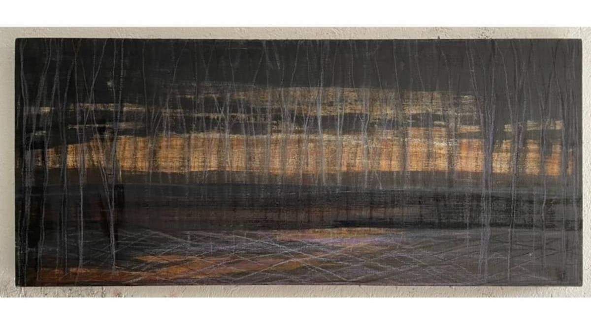 "El refugio”, de Gabriela Aguirre. Óleo, pastel, grafito y carbón/ lino (2023).