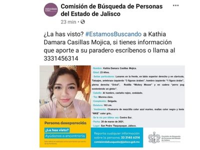 Kathia Damara, más de año y medio desaparecida cuando viajó a la CDMX mediante Bla Bla Car