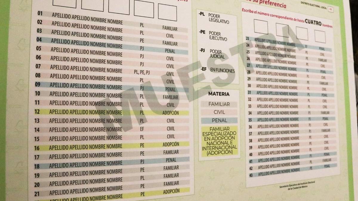 En la imagen, boleta de la primera elección judicial