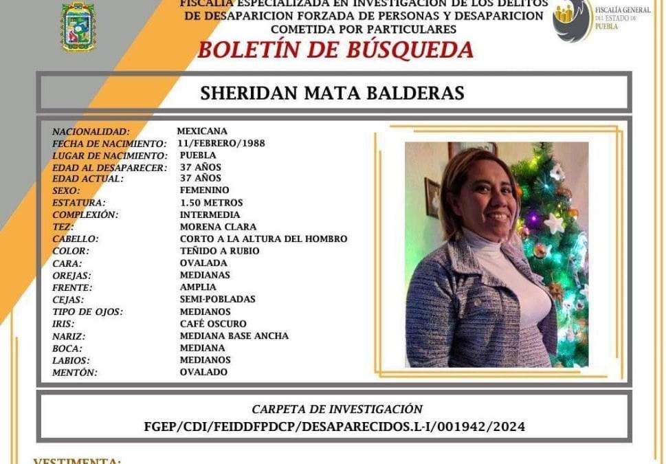 Reportan como desaparecida a la activista Sheridan Mata Balderas