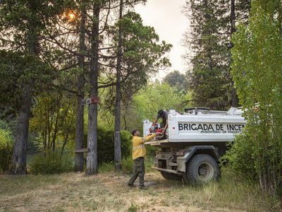 Cuáles son las tareas de los brigadistas que combaten el fuego en el Lago Steffen