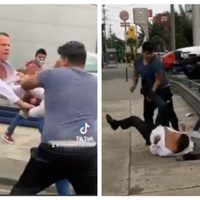 Alfredo Adame pelea con una pareja, y termina en el suelo (Video)