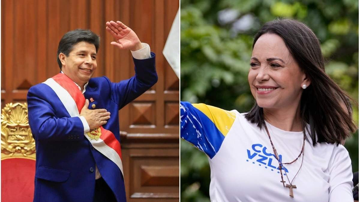 Pedro Castillo, apoyo, y María Corina Machado, rechazo