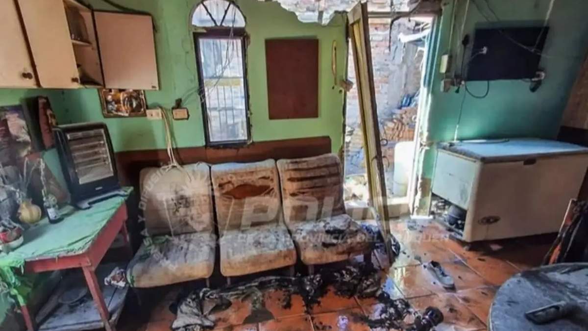 La vivienda afectada por el incendio. Fuente: (Policía de Neuquén)