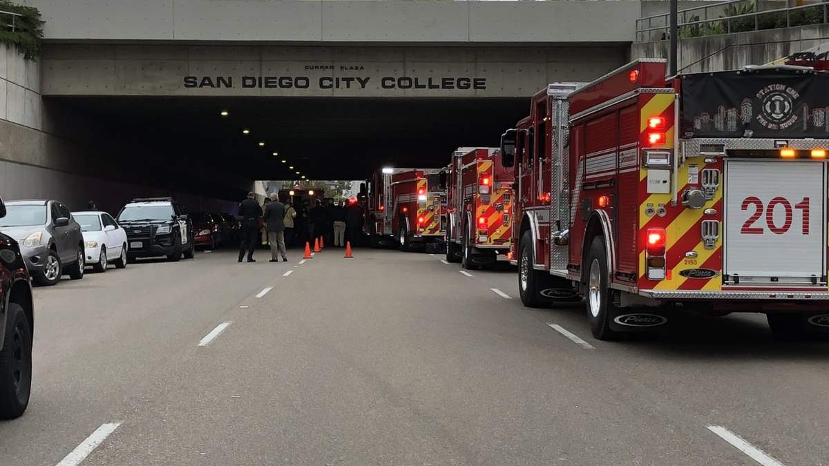 Zona del percance en San Diego