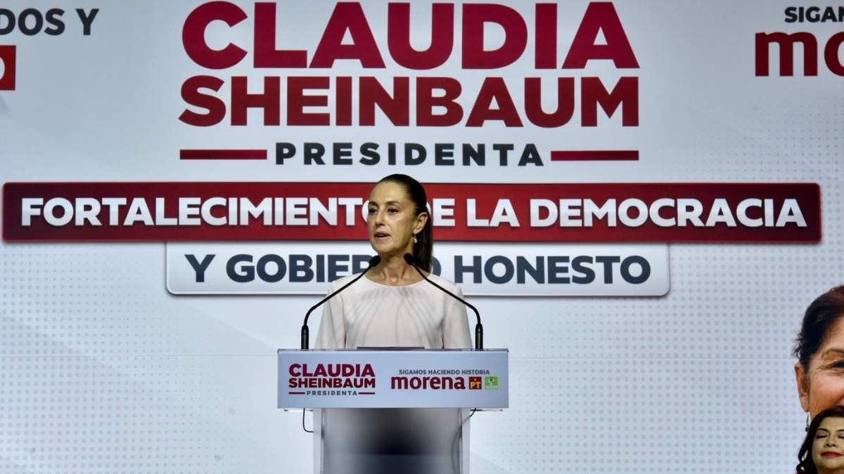 La candidata presidencial de Morena-PT-PVEM, Claudia Sheinbaum Pardo