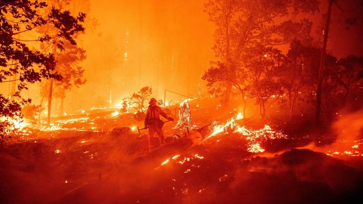 Más de 14.000 bomberos trabajan para extinguir el fuego. Fuente: (Twitter)