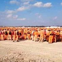 Obreros de ICA-Flúor, en plantón por explotación laboral en construcción de Dos Bocas