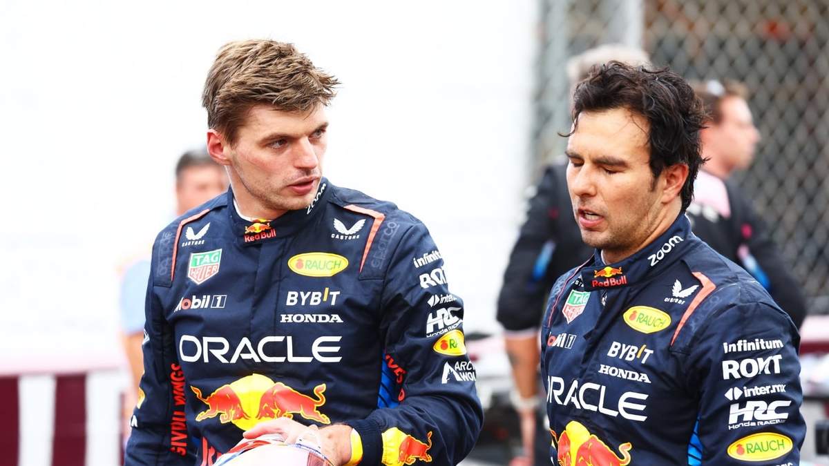 Max Verstappen y Checo Pérez. Fuente: (Twitter)