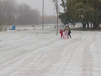 Llegó la nieve a General Roca