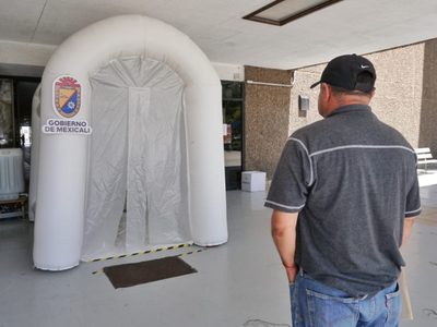 Instalan túnel sanitizante en Mexicali y prevén otros en aeropuerto y cruce fronterizo